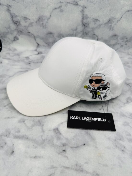 Karl Lagerfeld Accessories - Karl Lagerfeld Paris Baseball Cap Choupette Tennis Embroidery White,One Size,NEW